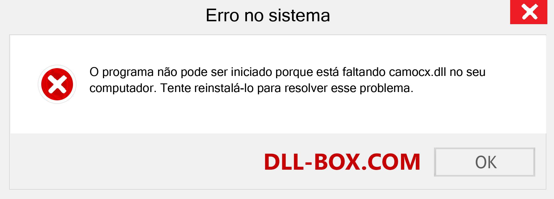 Arquivo camocx.dll ausente ?. Download para Windows 7, 8, 10 - Correção de erro ausente camocx dll no Windows, fotos, imagens